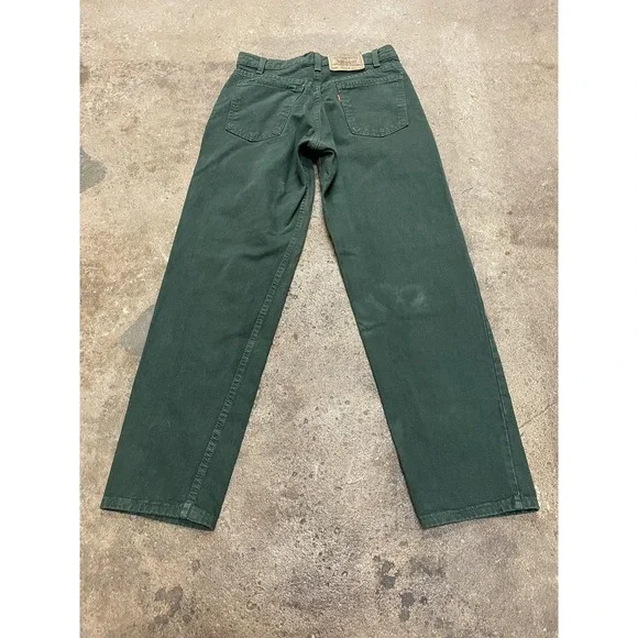 Vintage Levis 555 Jeans Mens 30x30 Green Relaxed Fit Straight Leg USA 90s